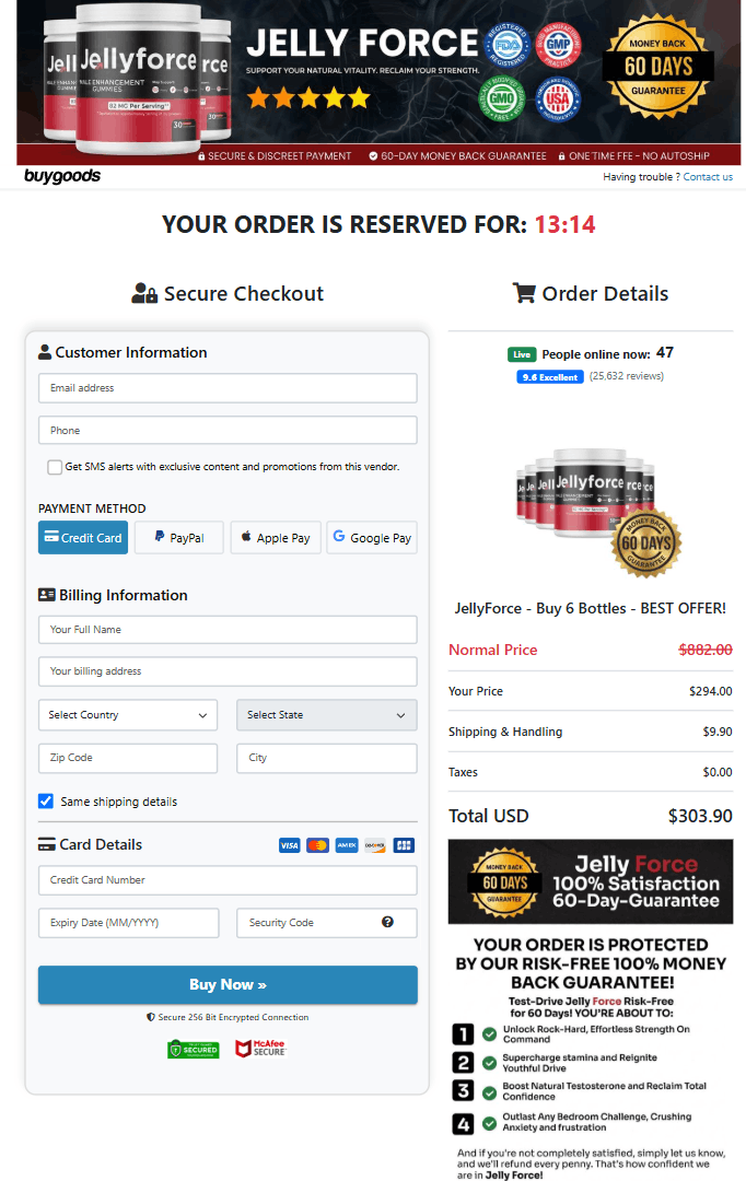 JellyForce order form